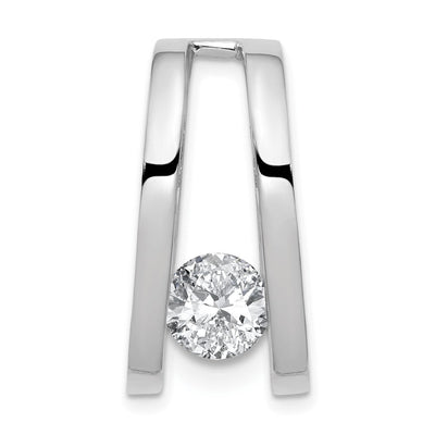 14K White Gold Holds Stone Slide Mounting Fits up to Regular/ Fancy or Reversible Omega, 26 x 13mm