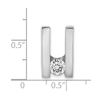 14K White Gold Holds Stone Slide Mounting Fits up to Regular/ Fancy or Reversible Omega, 13 x 9mm