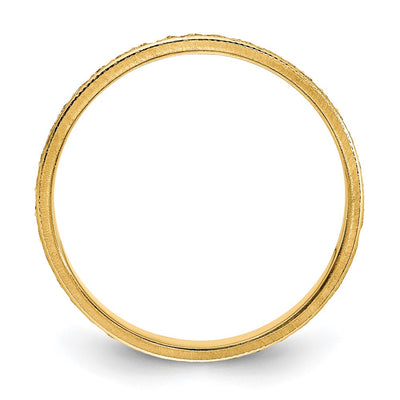 14K Design Etched Wedding Band