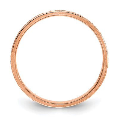 14K Rose Gold Design Etched Wedding Band