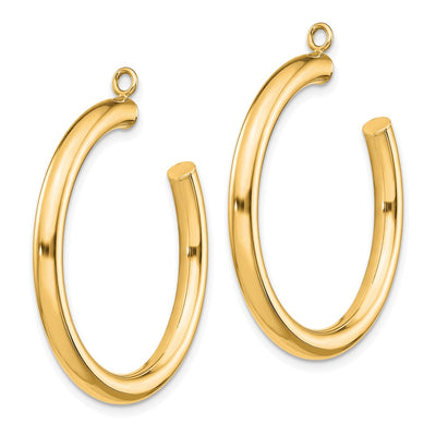 14K Polished Tube Hoop Earring Jackets