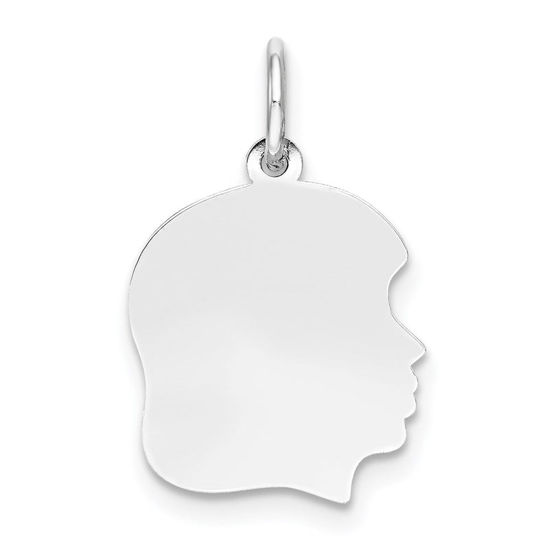 14K white gold engravable charm