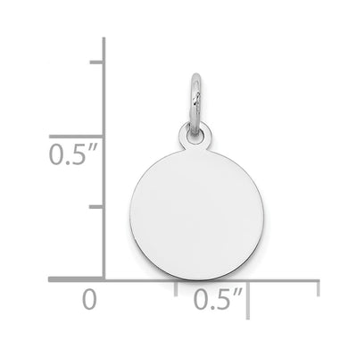 14K White Gold Round Disc Charm, 19 x 12mm (11)
