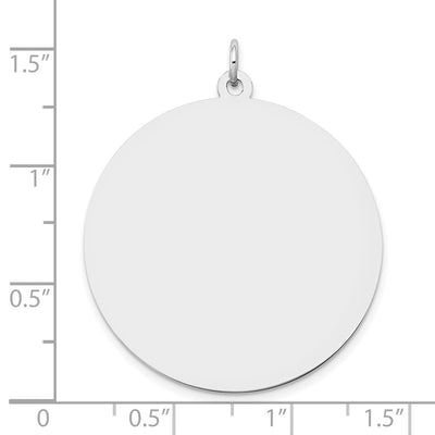 14K White Gold Round Disc Charm, 39 x 32mm (27)