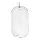 14K White Gold Plain .011 Gauge Engravable Dog Tag w/Notch Disc, 34 x 16mm