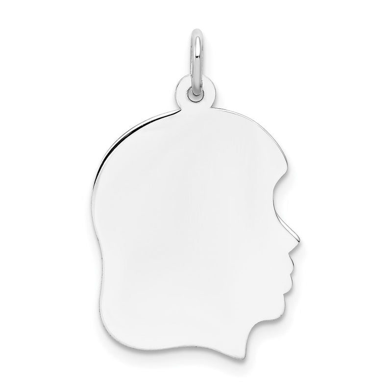14K white gold engravable charm