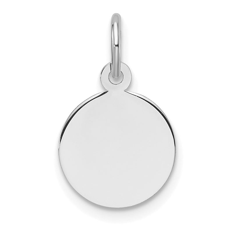 14K white gold disc charm