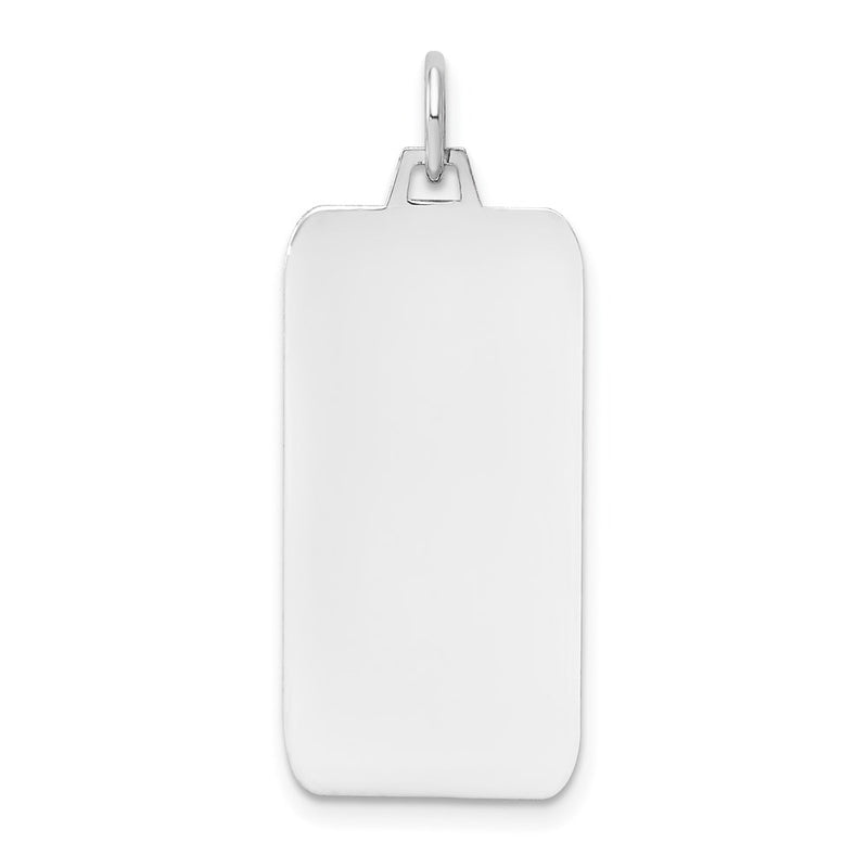 14K white gold engravable charm