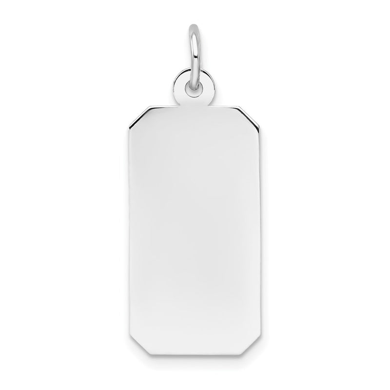 14K white gold engravable charm
