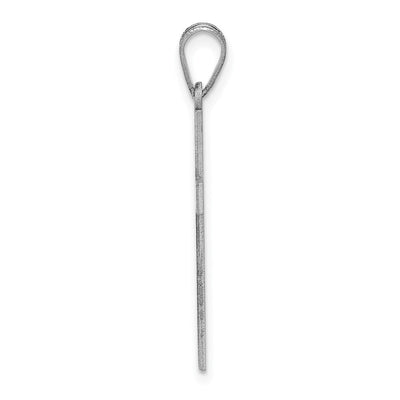 14K White Gold Florentine Satin Latin Cross Pendant, 28 x 15mm