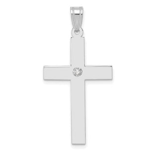 14k White Gold .. Diamond Cross Pendant (Style XWR40)