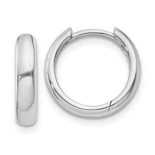 14k White Gold Round Hinged Hoop Earrings (Style XY1123)