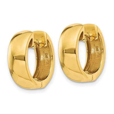 14K Round Hinged Hoop Earrings, 12 x 5mm