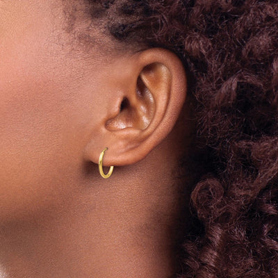 14K Polished Round Endless Hoop Earrings, 14 x 1.5mm (1157)