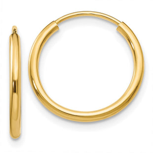 14k Polished Round Endless Hoop Earrings (Style XY1158)