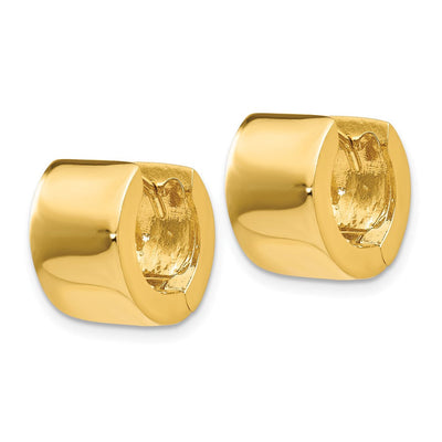 14K Round Hinged Hoop Earrings, 10 x 9mm