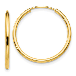 14k Polished Round Endless Hoop Earrings (Style XY1160)