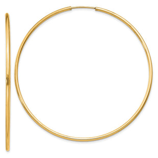 14k Polished Round Endless Hoop Earrings (Style XY1167)