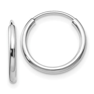 14k White Gold Polished Endless Hoop Earrings (Style XY1181)