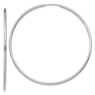 14k White Gold Polished Endless Hoop Earrings (Style XY1190)
