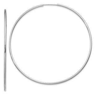 14k White Gold Polished Endless Hoop Earrings (Style XY1192)