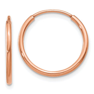14k Rose Gold Polished Endless Hoop Earrings (Style XY1235)