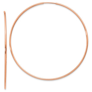 14k Rose Gold Polished Endless Hoop Earrings (Style XY1243)
