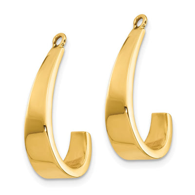 14K Polished J-Hoop Earring Jackets, 20 x 5mm