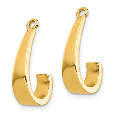 14K Polished J-Hoop Earring Jackets, 11 x 4mm