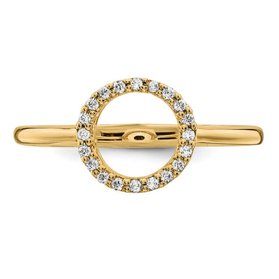 14K Diamond Open Circle Ring