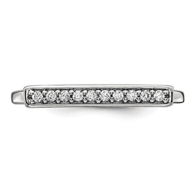 14K White Gold Diamond Bar Ring