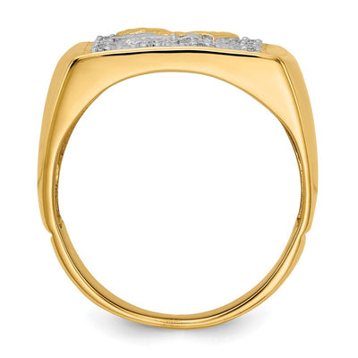 14K A Diamond Mens Ring14K Yellow Rhodium