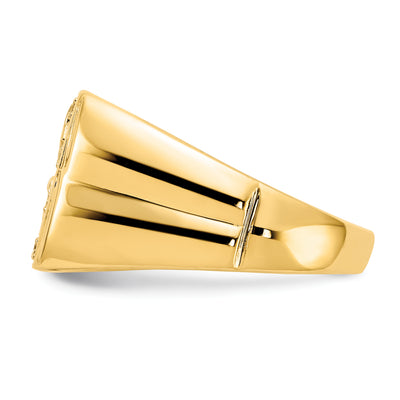 14K Aaa Diamond Mens Ring14K Yellow Rhodium