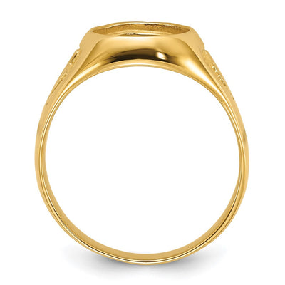 14K Men's Polished and Textured Masonic Ring Mounting
