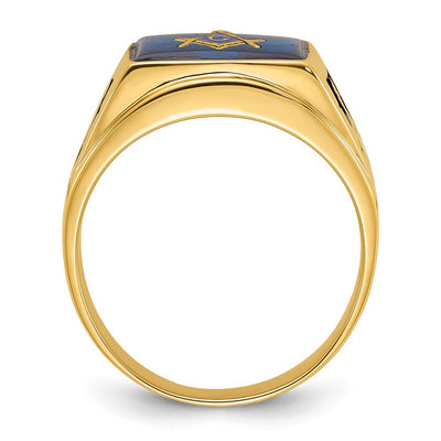 14K Men's Polished and Textured Masonic Ring Mounting
