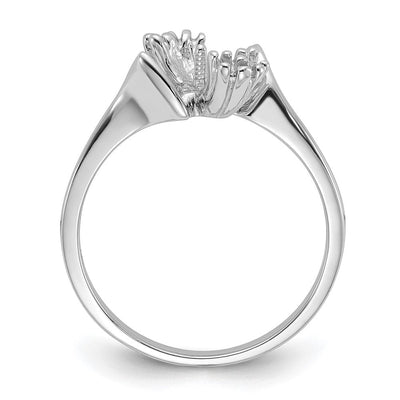 14K White Gold Polished Diamond & Pearl Ring Mounting