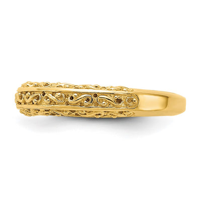 14K Filigree Wedding Band