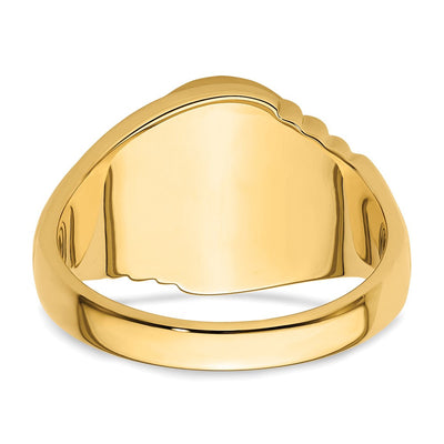 14K Men's Polished and Textured Masonic Ring Mounting