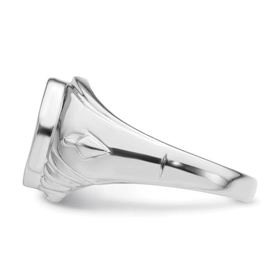 14K White Gold Men's Polished and Textured Masonic Ring Mounting
