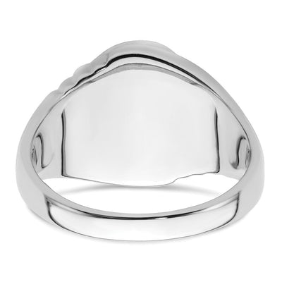 14K White Gold Men's Polished and Textured Masonic Ring Mounting