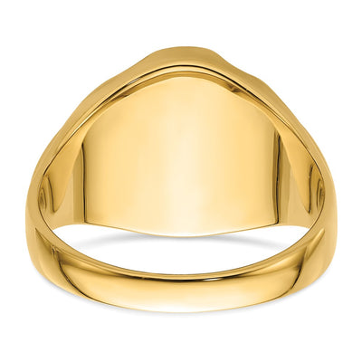 14K Men's Polished and Grooved Masonic Ring Mounting