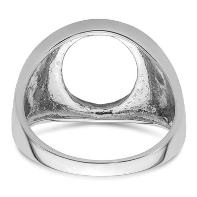 14K White Gold Men's Polished and Textured Masonic Ring Mounting