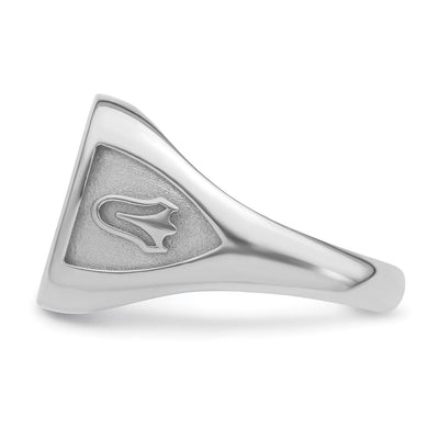14K White Gold Men's Polished and Textured Masonic Ring Mounting