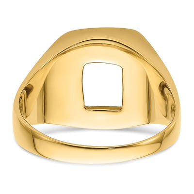14K Men's Polished and Grooved Masonic Ring Mounting