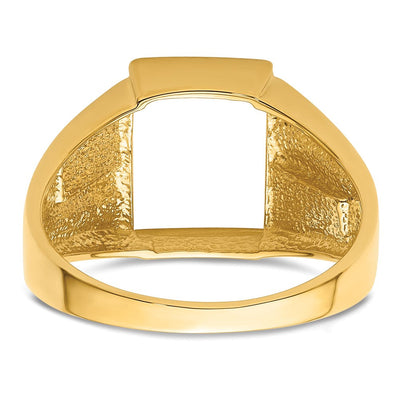 14K Men's Polished and Textured Masonic Ring Mounting