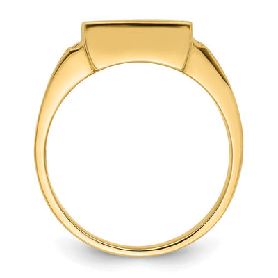 14K Men's Polished and Textured Masonic Ring Mounting