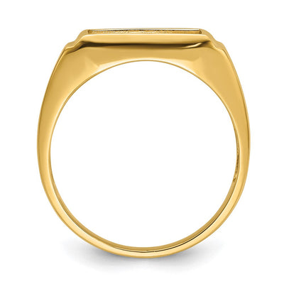 14K Men's Polished and Textured Masonic Ring Mounting