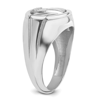 14K White Gold .. Diamond/Onyx Men's Claddagh Ring Mounting