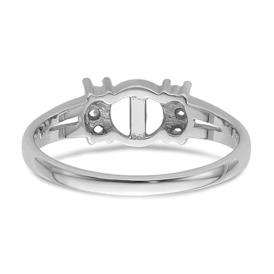 14K White Gold Pearl & Diamond Ring Mounting