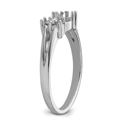 14K White Gold Pearl & Diamond Ring Mounting
